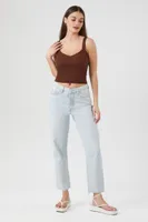 Women's Sweater-Knit Cropped Tank Top Cappuccino