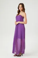 Women's Chiffon Sweetheart Maxi Dress in Orchid Medium