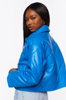 Women's Faux Leather Quilted Jacket