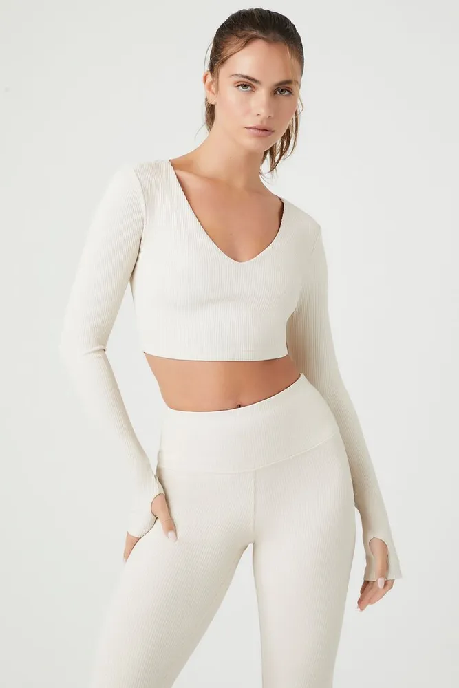 Women's Active Thumbhole Crop Top