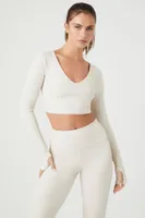 Women's Active Thumbhole Crop Top