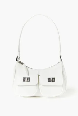Women's Faux Leather Twist-Lock Handbag in White