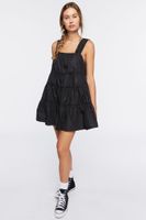 Women's Tiered Ruffle-Trim Mini Dress in Black, XXL