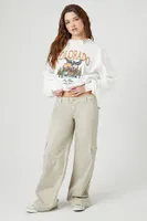 Women's Mid-Rise Cargo Pants in Beige Large