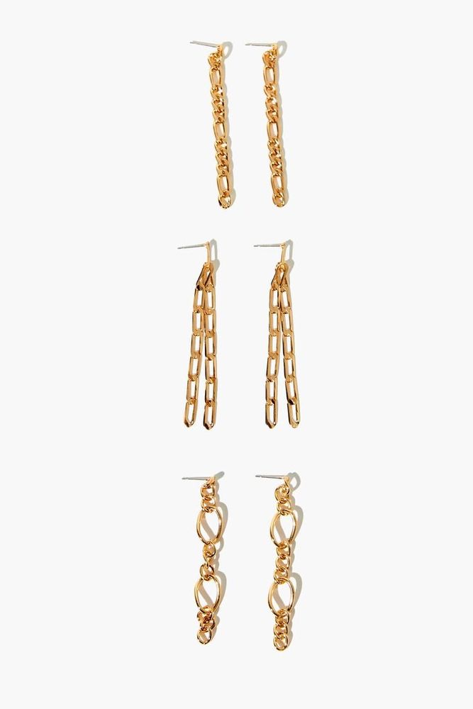 Women's Interlinked Drop Earring Set in Gold