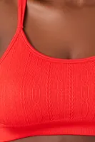 Women's Seamless Strappy Sports Bra in Fiery Red Small