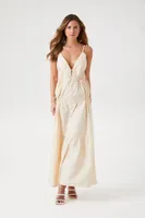 Women's Plunging Poplin Maxi Dress in Sandshell Medium