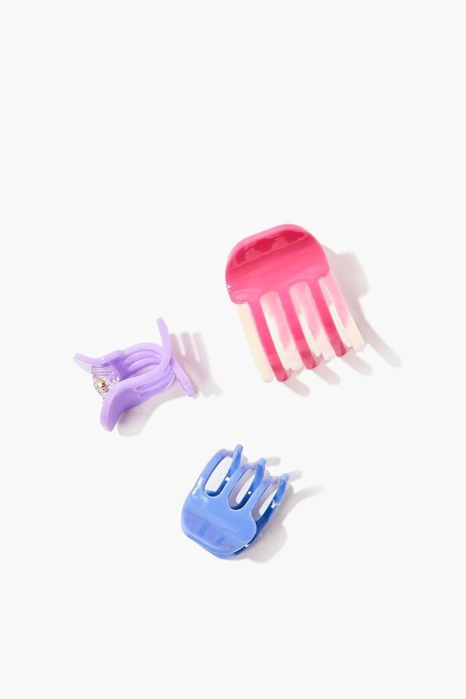 Colorblock Hair Claw Clip Set in Pink