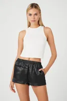 Women's Satin Pull-On Shorts in Black Small