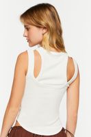 Women's Ribbed Combo Tank Top in Vanilla Small