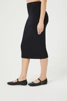 Women's Sweater-Knit Midi Pencil Skirt Black,