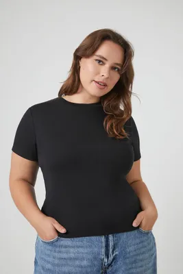 Women's Short-Sleeve Crew T-Shirt in Black, 3X