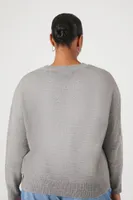 Women's City Graphic Sweater in Heather Grey, 2X