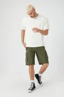 Men Mid-Rise Cargo Shorts Light Olive,