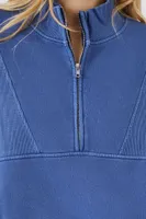 Women's Half-Zip Fleece Pullover in Blue Medium