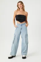 Women's Faux Fur Cropped Tube Top