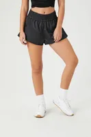 Women's Active Smocked Flare Shorts Black