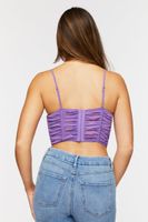 Women's Ruched Corset Cami in Purple Small