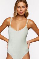 Women's Pleated Velvet Cami Bodysuit in Celadon Medium