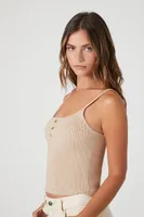 Women's Sweater-Knit Cropped Cami in Oatmeal Medium