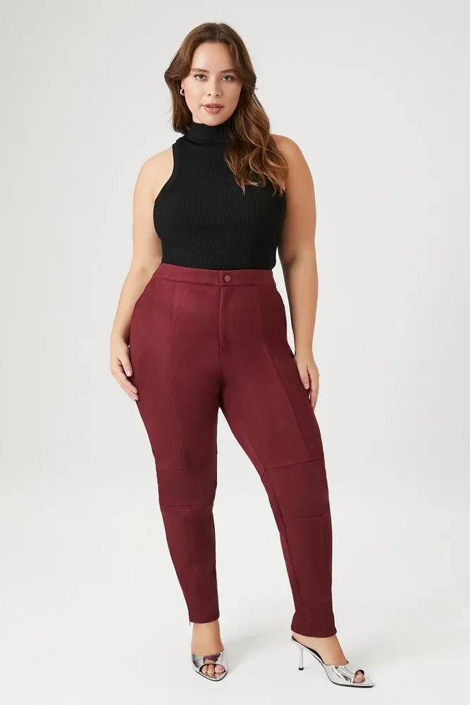 Faux suede skinny pants