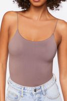 Women's Seamless Cutout Cami Bodysuit in Deep Taupe Medium