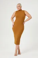 Women's Bodycon Midi Dress in Cigar, 2X