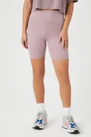 Women's Active High-Rise Biker Shorts in Purple Medium