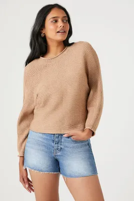 Women's Ribbed Crew Neck Sweater Sand