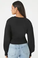 Women's Embroidered Paris Pullover in Black/White Small
