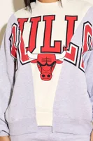 Women's Fleece Chicago Bulls Pullover Heather Grey