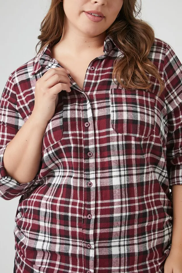 plus size flannel shirt forever 21