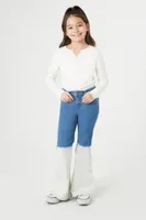 Girls Dip-Dye Flare Jeans (Kids) Medium Denim,