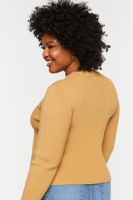 Women's Ribbed Long-Sleeve Top in Safari, 0X