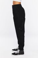 Women's Wallet Chain Twill Joggers in Black Large