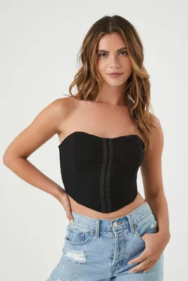 Women's Hook-and-Eye Bustier Tube Top Large