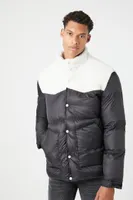 Men Faux Shearling-Trim Puffer Jacket