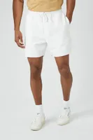 Men Cotton-Blend Drawstring Shorts in White, XXL