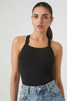 Women's Racerback Tank Bodysuit in Black Medium