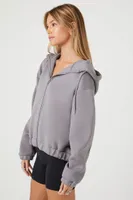 Women's Scuba Knit Zip-Up Hoodie in Dark Grey Small