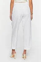 Women's Straight-Leg Cuffed Ankle Pants in White Large