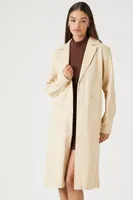 Women's Notched Twill Trench Coat in Vanilla, XS