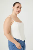 Women's Curved-Hem Cami in Vanilla, 1X