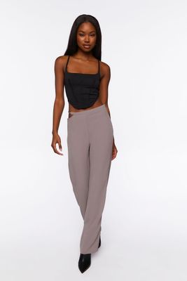 Women's Chain Cutout Low-Rise Pants Steeple Grey