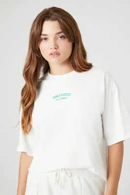 Women's Los Angeles Oversized Graphic T-Shirt in Vanilla, Size XS