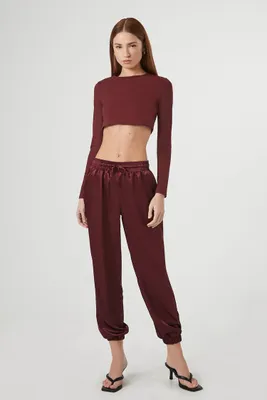 Women's Satin Drawstring Joggers