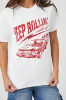 Women's Prince Peter Keep Rollin With It Graphic T-Shirt in White/Red Large