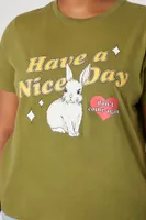 Women's Have a Nice Day Graphic T-Shirt in Olive, 1X