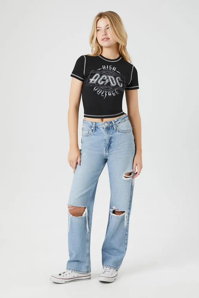 Women's ACDC High Voltage Graphic T-Shirt in Black Medium