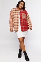 Women's Reworked Plaid Shirt in Red, 0X